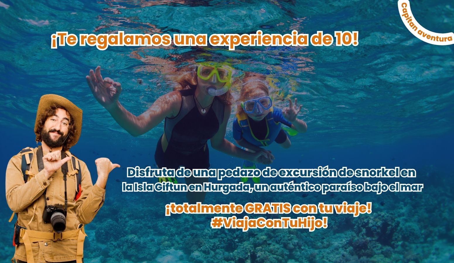 capitan aventura Gratis snorkel en  la Isla Giftun en Hurgada 